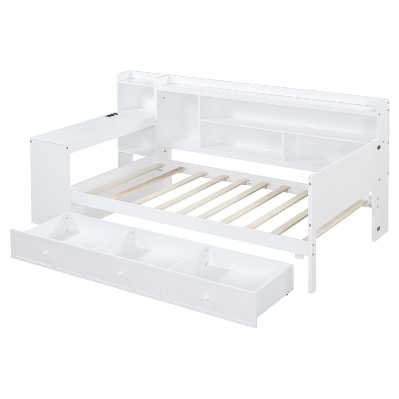 Daybed With 3 Drawers USB Ports And Desk - R&R Furniture Gallery (Fountain Valley, CA)