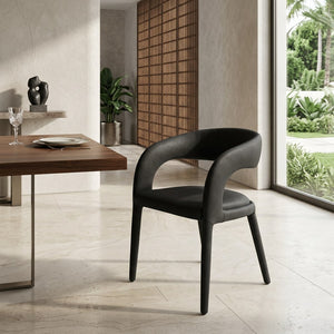 Faerron - Modern Black Leatherette Dining Chair — view 4