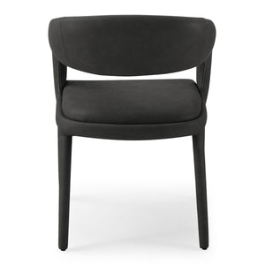 Faerron - Modern Black Leatherette Dining Chair — view 2