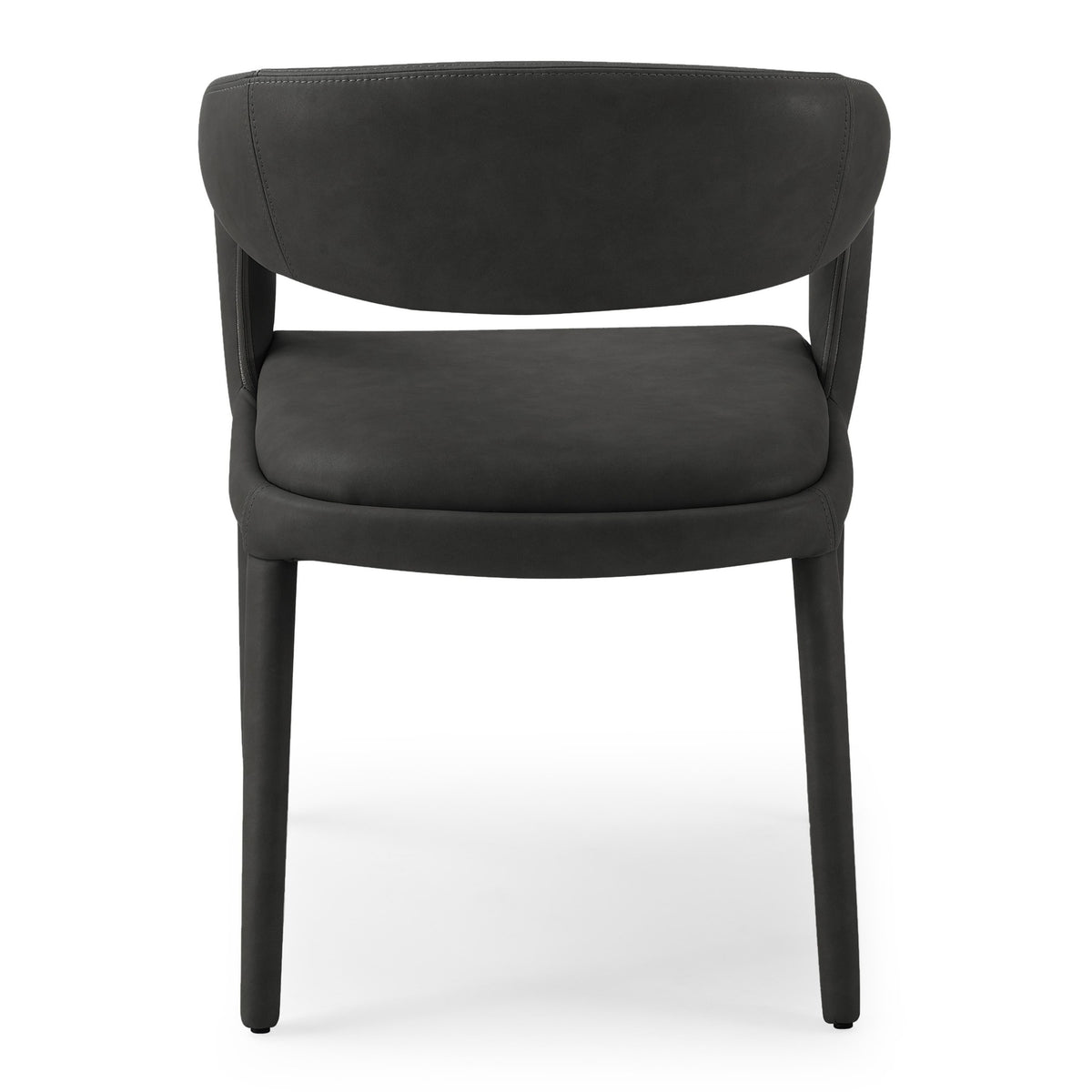 Faerron - Modern Black Leatherette Dining Chair — view 2
