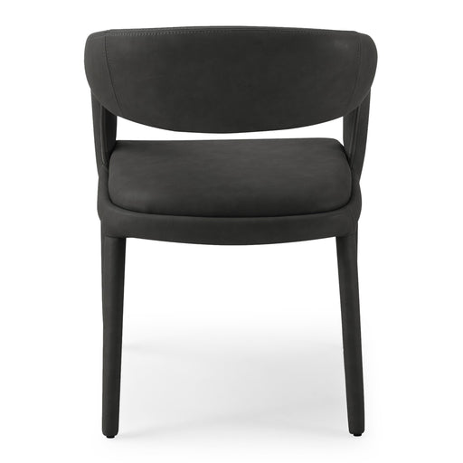 Faerron - Modern Black Leatherette Dining Chair — view 2