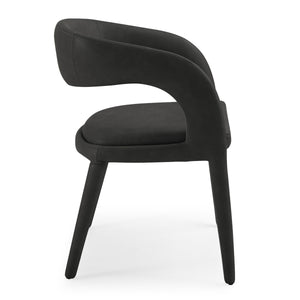 Faerron - Modern Black Leatherette Dining Chair — view 3