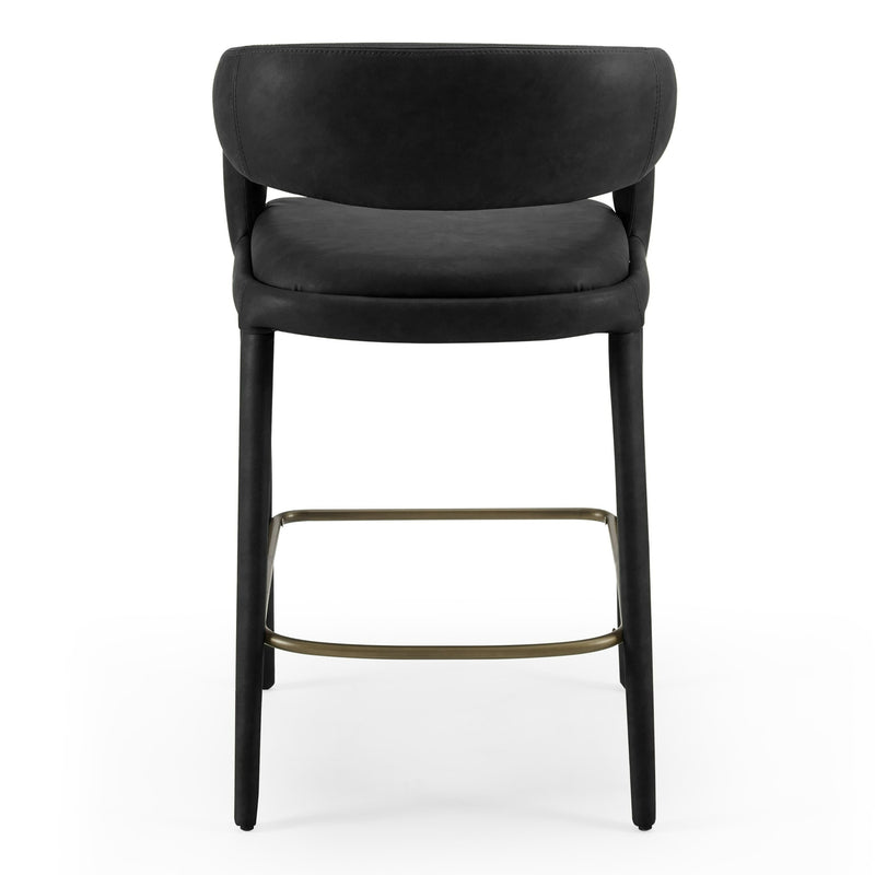 Faerron - Modern Black Leatherette Counter Chair — view 3