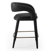 Faerron - Modern Black Leatherette Counter Chair — view 2