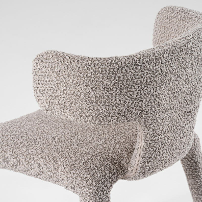 Saehee - Modern Light Grey Fabric Dining Chair — view 3