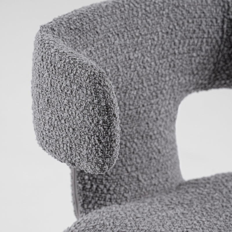 Saehee - Modern Grey Fabric Dining Chair — view 5