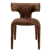 Saehee - Modern Camel Velvet Fabric Dining Chair — view 2