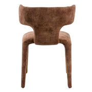 Saehee - Modern Camel Velvet Fabric Dining Chair — view 4