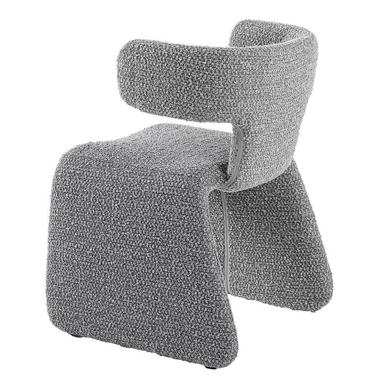 Bergman - Modern Light Grey Fabric Dining Chair — view 2