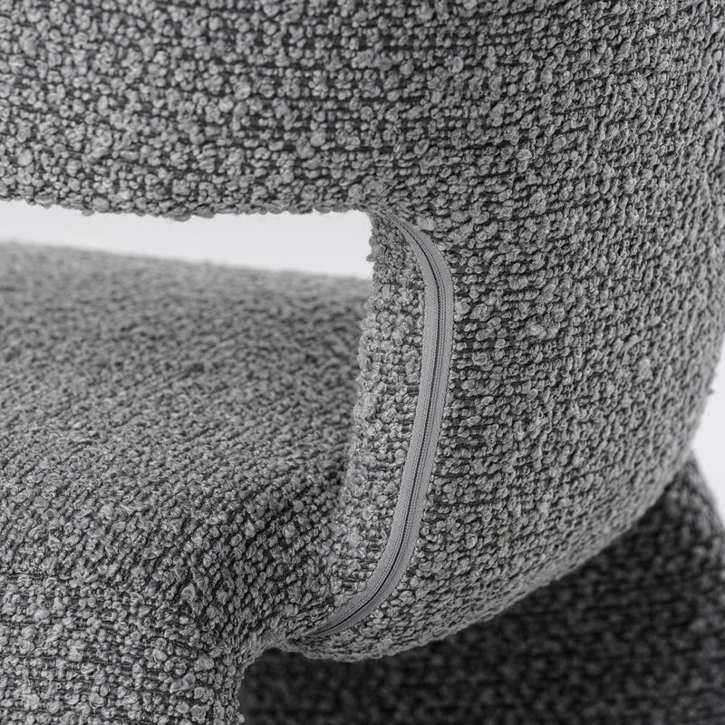 Bergman - Modern Light Grey Fabric Dining Chair — view 4