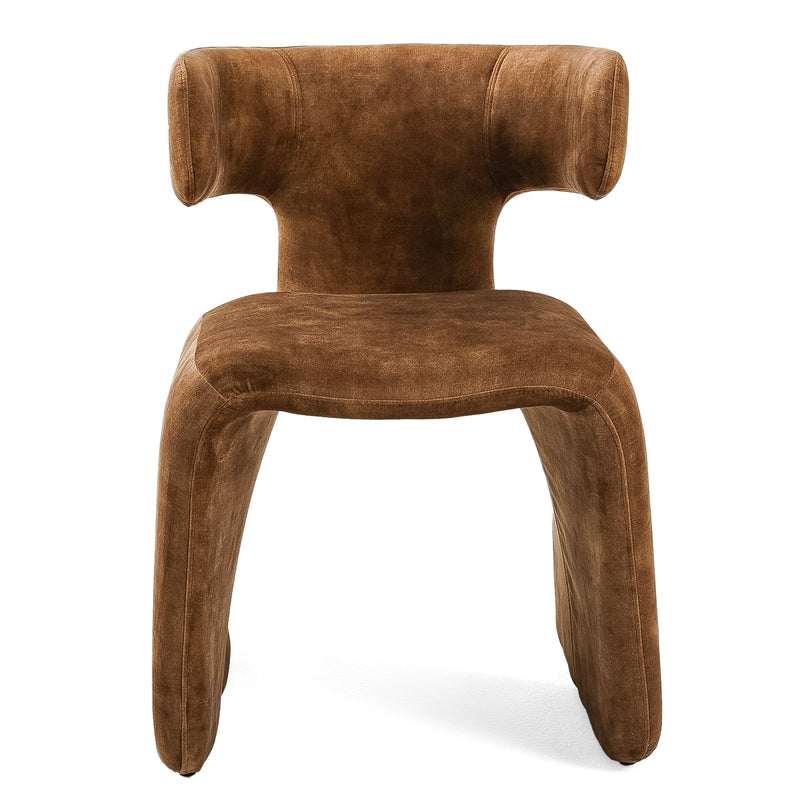 Bergman - Modern Camel Velvet Dining Chair — view 4