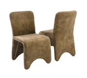 Ditka - Modern Camel Velvet Dining Chair (Set of 2) — view 3