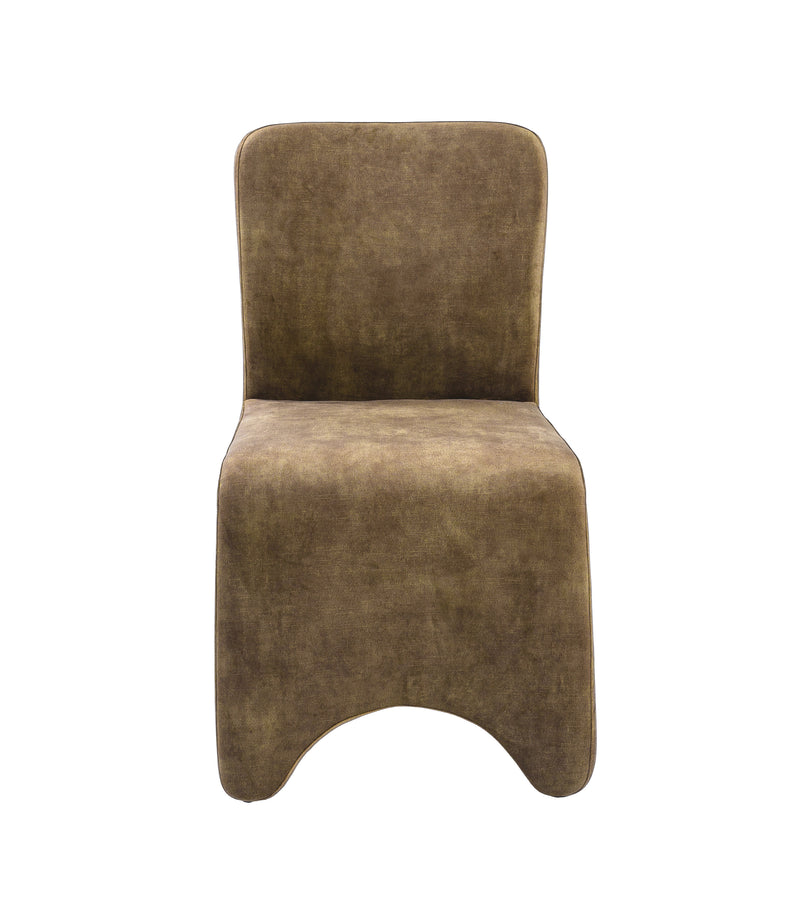 Ditka - Modern Camel Velvet Dining Chair (Set of 2) — view 4