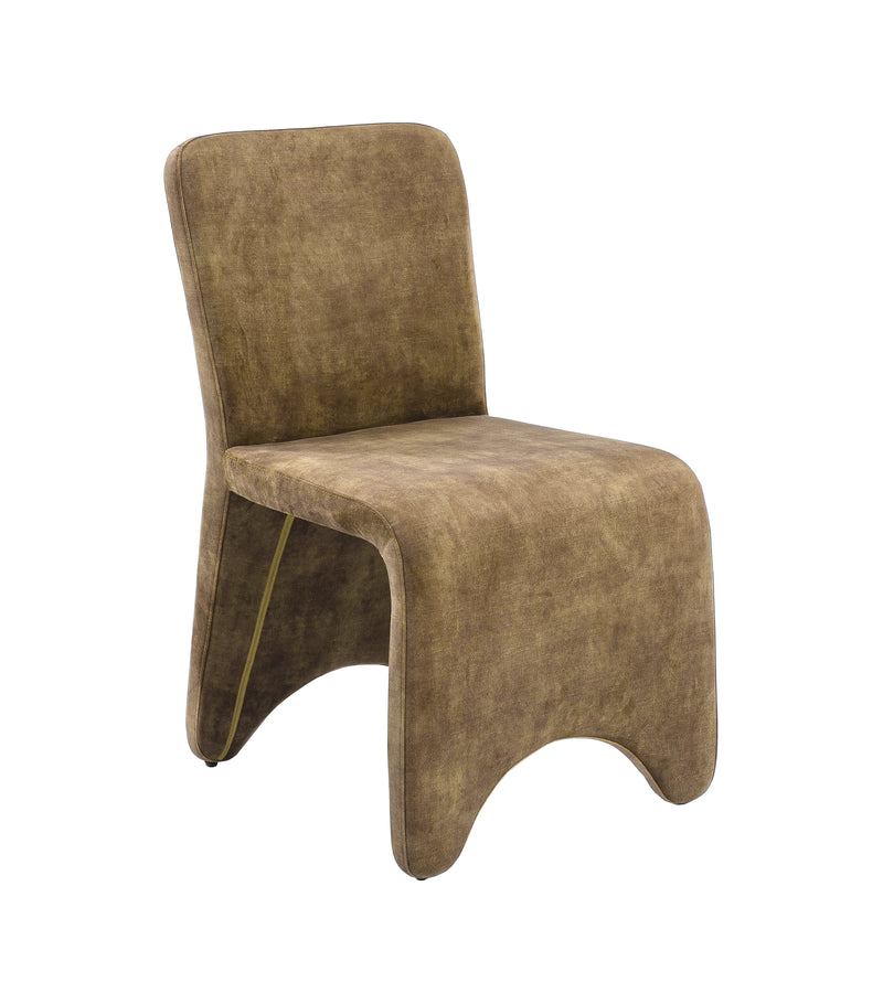 Ditka - Modern Camel Velvet Dining Chair (Set of 2) — view 5