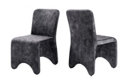 Ditka - Modern Grey Velvet Dining Chair (Set of 2)