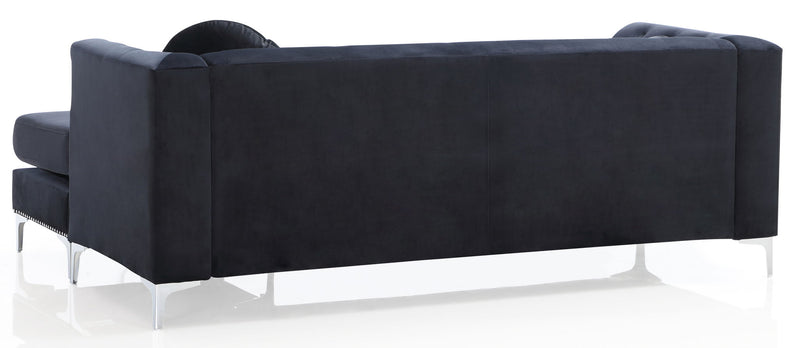 Glory Furniture Pompano micro suede sofa chaise from a stationary sectional, featuring plush cushions and a modern design.