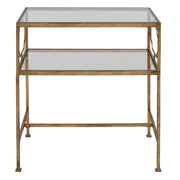 Uttermost Genell side table with sleek surface and modern design, featuring a contemporary wood finish and minimalist style.