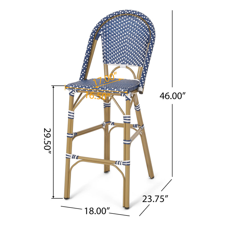 Outdoor Pe Rattan French Barstool Set - R&R Furniture Gallery (Fountain Valley, CA)