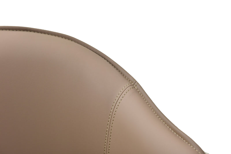 Calderon - Modern Brown & Beige Vegan Leather Counter Chair — view 3