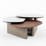 Robson - Modern Ceramic + Walnut Coffee Table — view 2