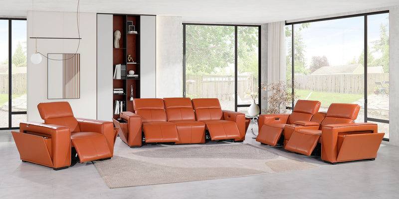 1224 - 7-Piece Modular Power Reclining Sofa, Loveseat & Chair Set In With 5 Power Recliners & Power Headrests