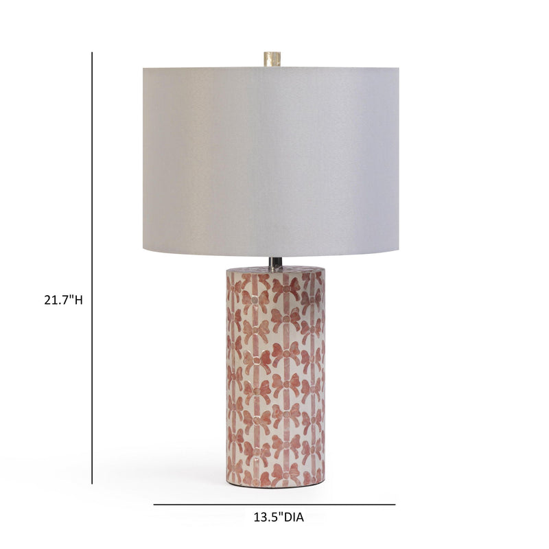 Lassy - Ribbon Capiz Shell Table Lamp - Pink - R&R Furniture Gallery (Fountain Valley, CA)