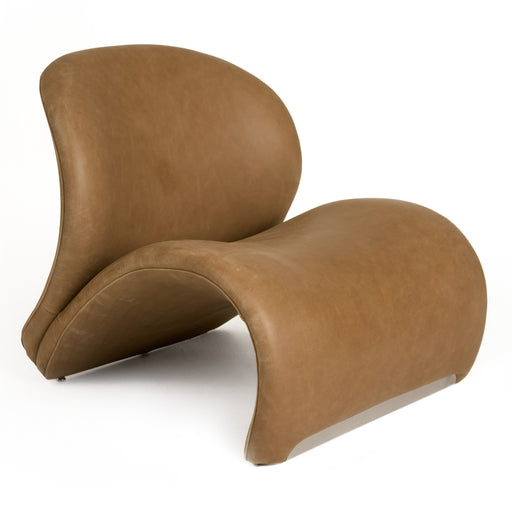 Donovan - Modern Brown Leather Accent Chair — view 2