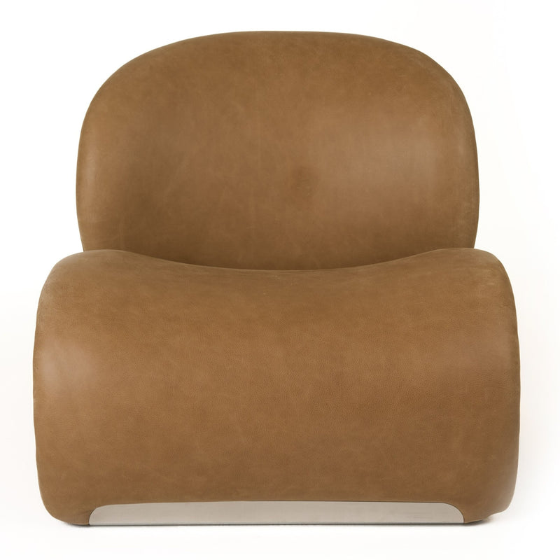 Donovan - Modern Brown Leather Accent Chair — view 3