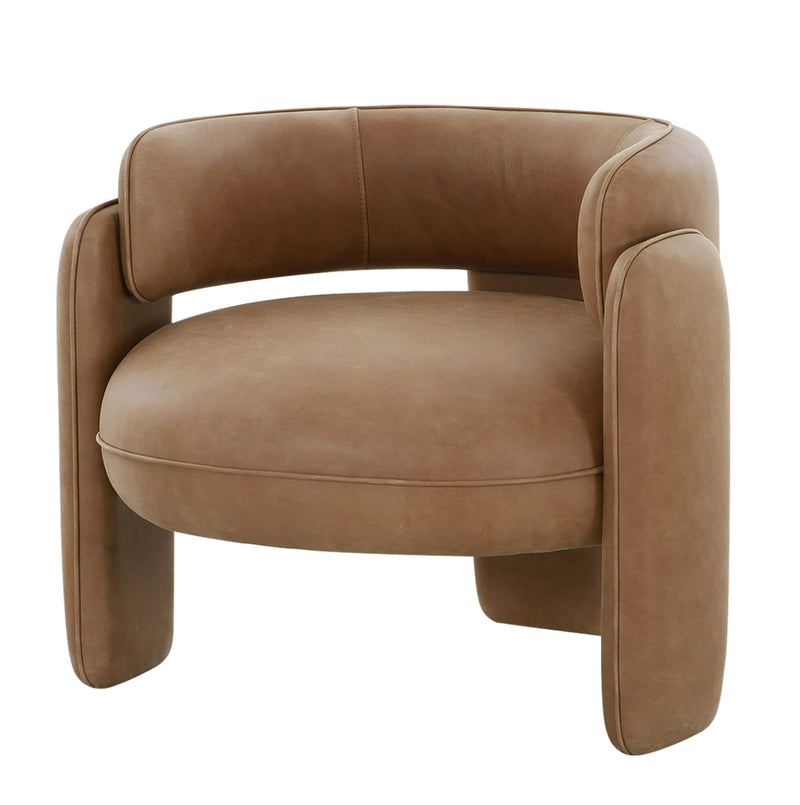 Tioga - Modern Brown Leather Accent Chair