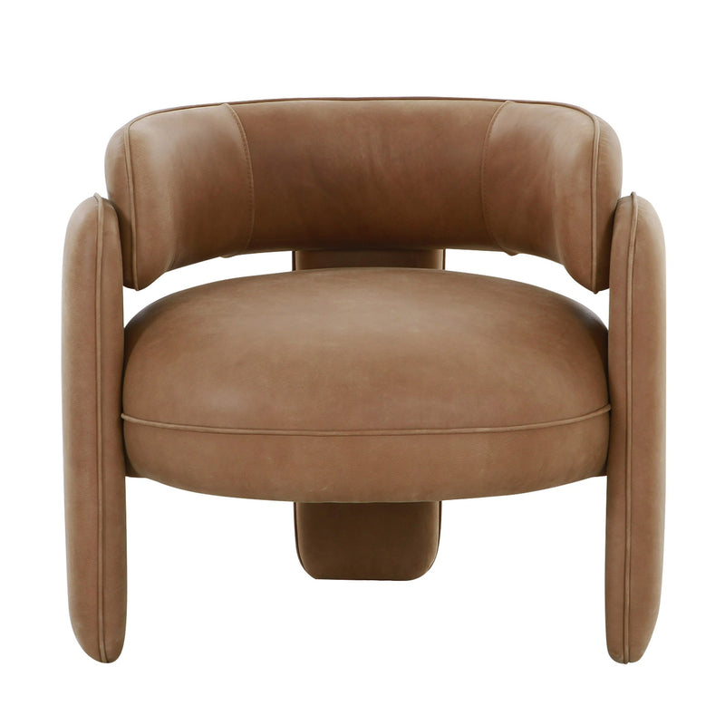 Tioga - Modern Brown Leather Accent Chair — view 3