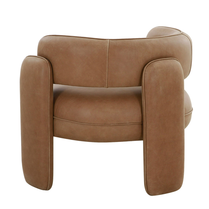 Tioga - Modern Brown Leather Accent Chair — view 4