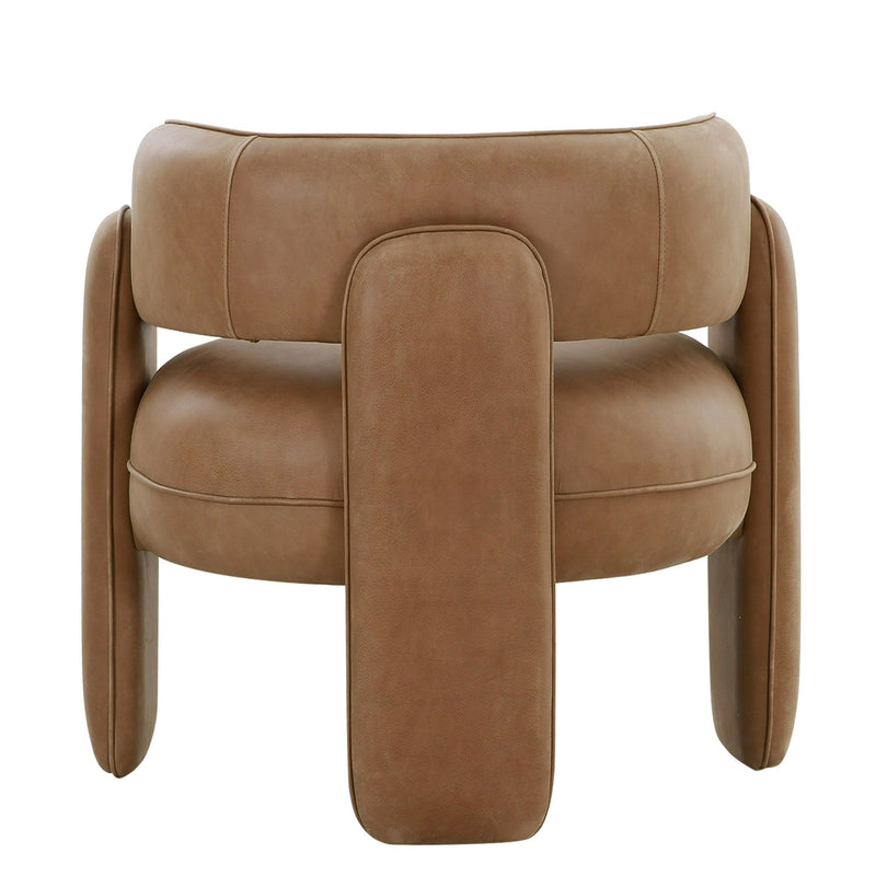 Tioga - Modern Brown Leather Accent Chair — view 5