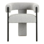 Kenmare - Modern Light Grey Fabric + Black Dining Chair — view 2