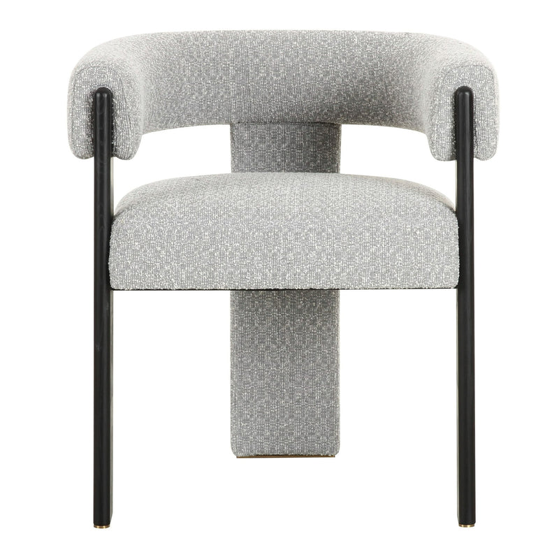 Kenmare - Modern Light Grey Fabric + Black Dining Chair — view 2