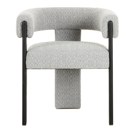 Kenmare - Modern Light Grey Fabric + Black Dining Chair — view 2