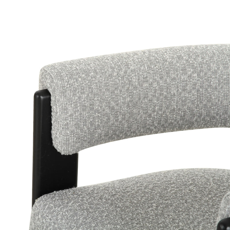 Kenmare - Modern Light Grey Fabric + Black Dining Chair — view 5