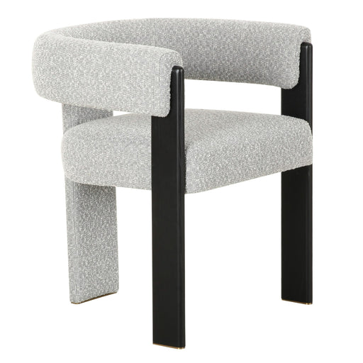 Kenmare - Modern Light Grey Fabric + Black Dining Chair