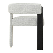Kenmare - Modern Light Grey Fabric + Black Dining Chair — view 3