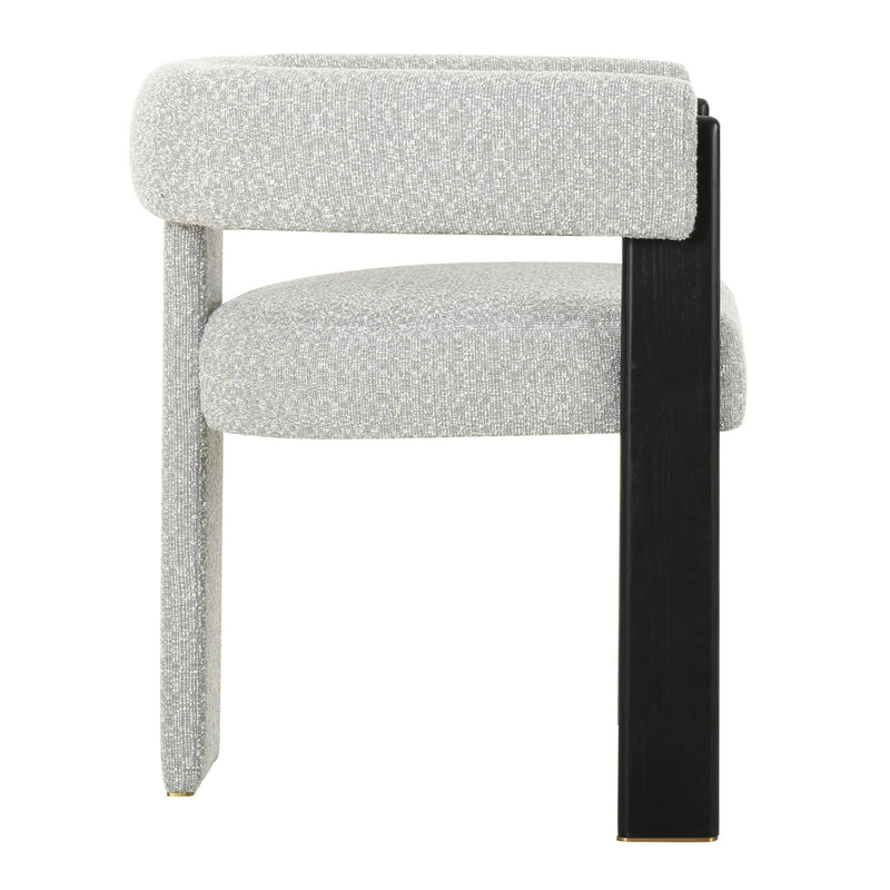 Kenmare - Modern Light Grey Fabric + Black Dining Chair — view 3