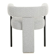 Kenmare - Modern Light Grey Fabric + Black Dining Chair — view 4