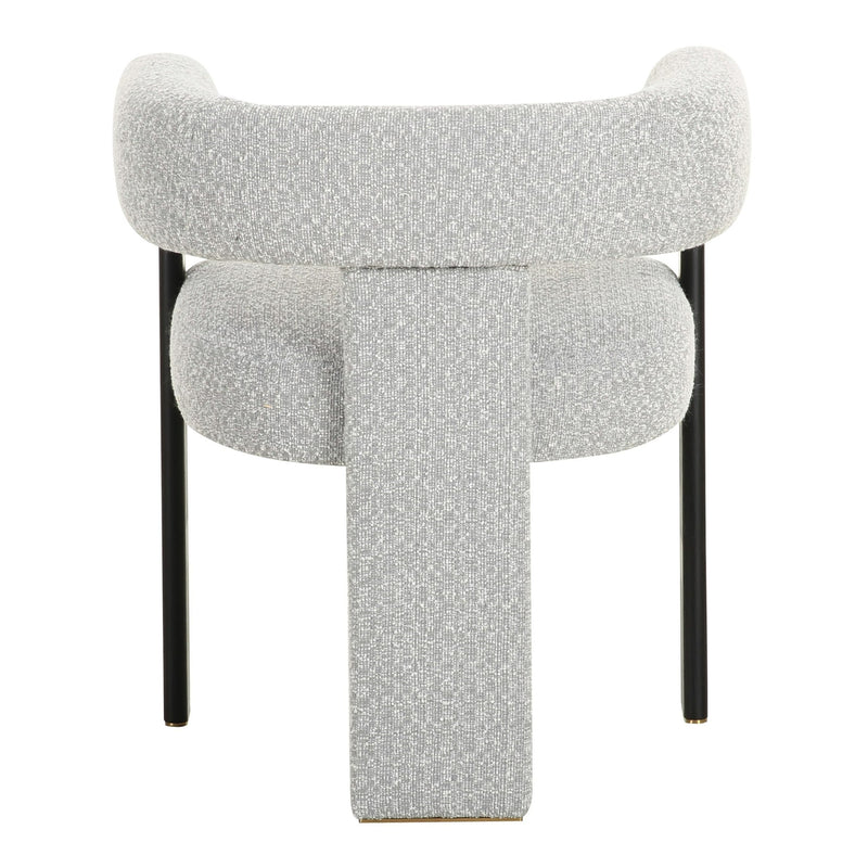 Kenmare - Modern Light Grey Fabric + Black Dining Chair — view 4