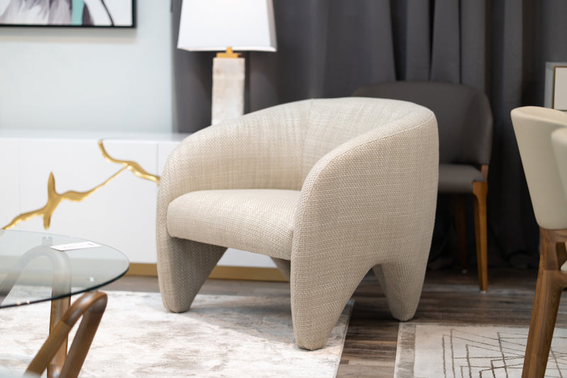 Halton - Modern Beige Fabric Accent Chair — view 2