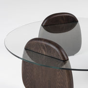 Buxton - Mid-Century Modern Glass + Dark Walnut Coffee Table — view 4