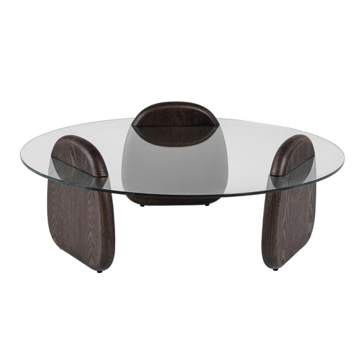 Buxton - Mid-Century Modern Glass + Dark Walnut Coffee Table — view 2