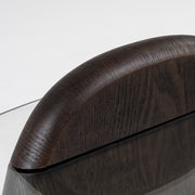 Buxton - Mid-Century Modern Glass + Dark Walnut Coffee Table — view 5