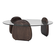 Buxton - Mid-Century Modern Glass + Dark Walnut Coffee Table — view 3