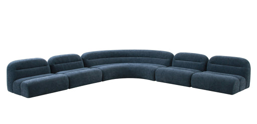 Forman - Modern Blue Fabric Modular Corner Sectional Seat