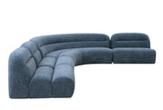 Forman - Modern Blue Fabric Modular Armless Sectional Seat — view 2
