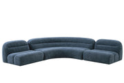 Forman - Modern Blue Fabric Modular Armless Sectional Seat — view 3