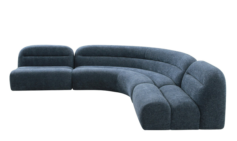 Forman - Modern Blue Fabric Modular Armless Sectional Seat — view 4